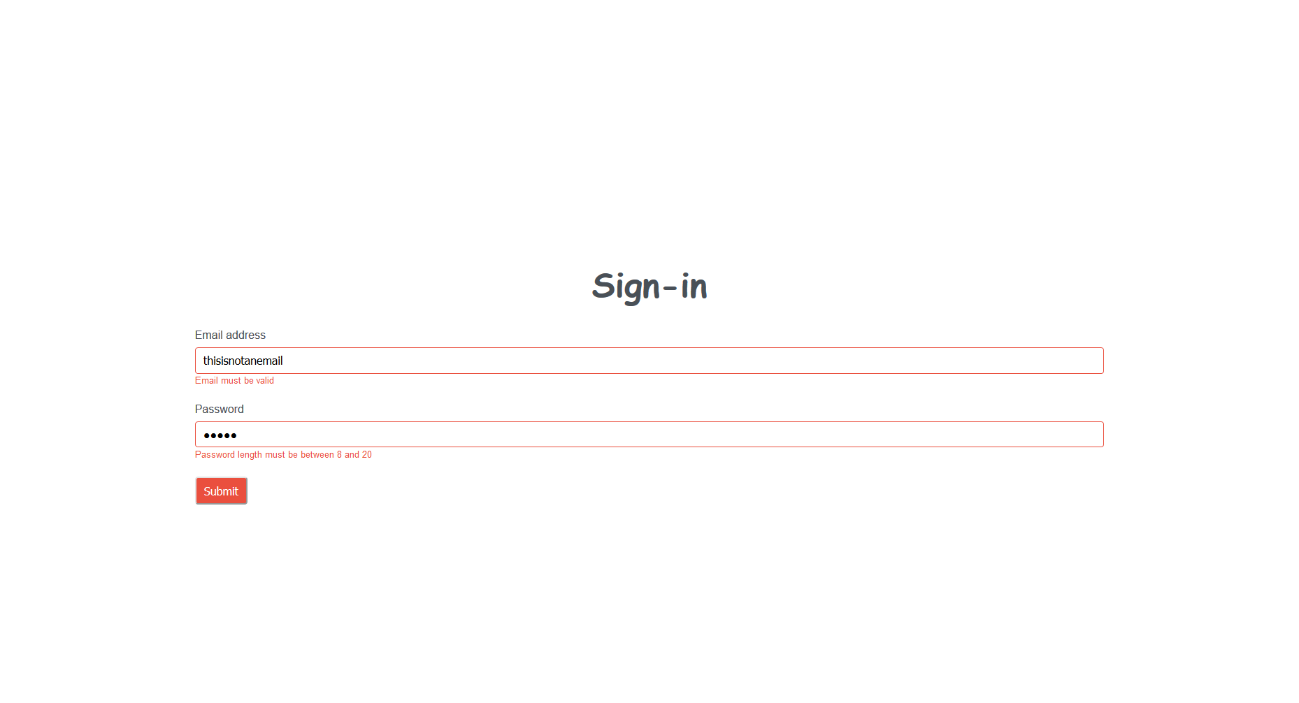 Day 20 Form Validation
